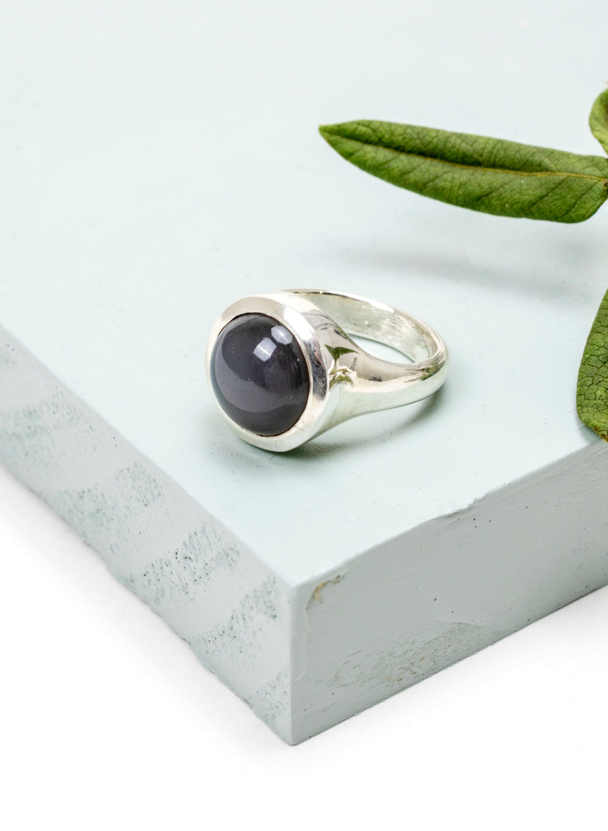 Silver Grey Moonstone Ring