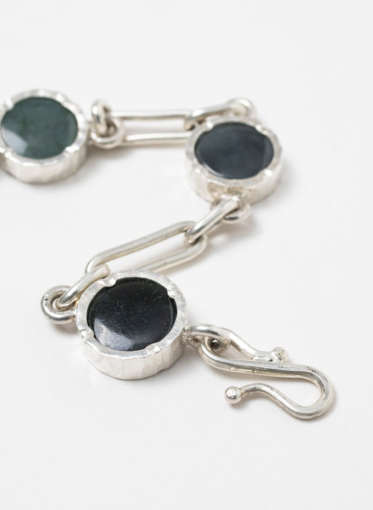 5 Stone Pounamu Bracelet - Sterling Silver