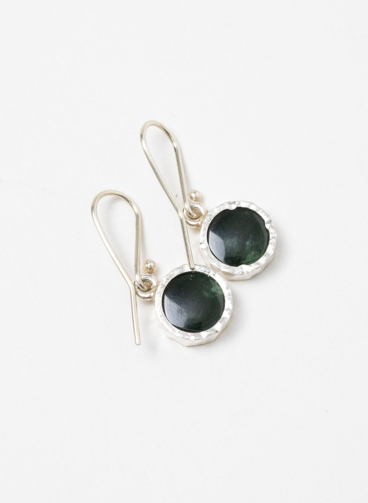 Round Pounamu Earrings with 22ct Gold