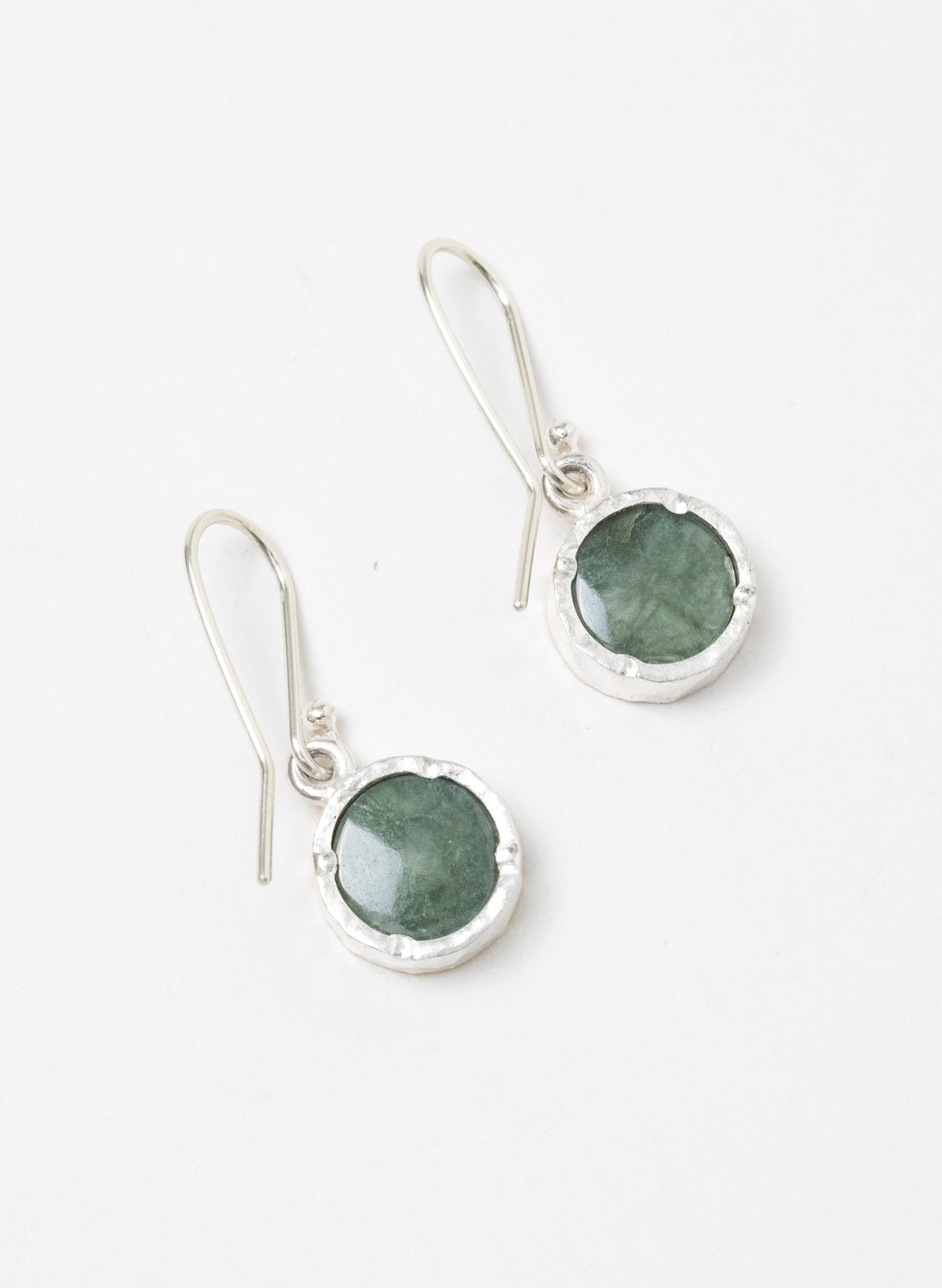 Round Pounamu Earrings with 22ct Gold
