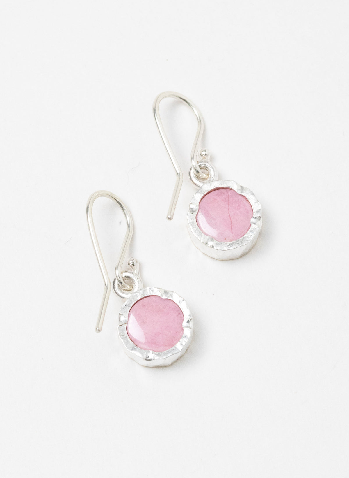 Small Round Silver and Rhodinite Earrings with 22ct Gold