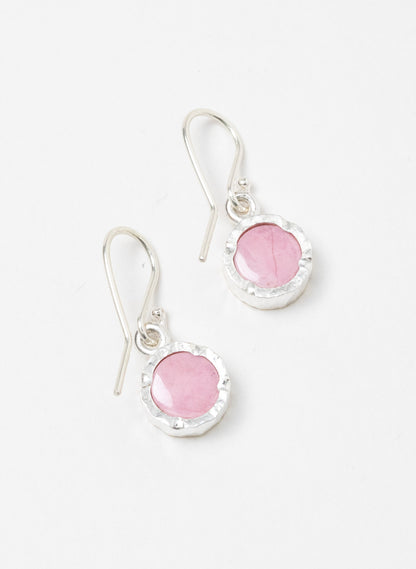 Small Round Silver and Rhodinite Earrings with 22ct Gold