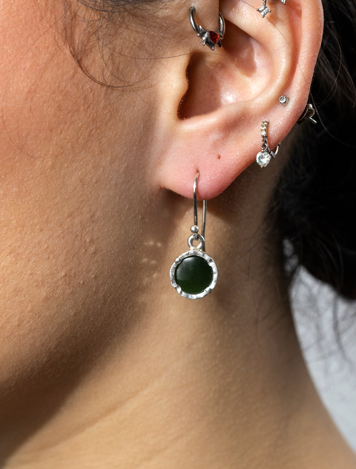 Round Pounamu Earrings
