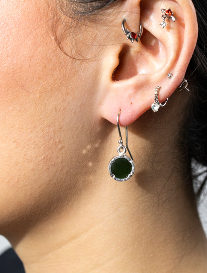Round Pounamu Earrings