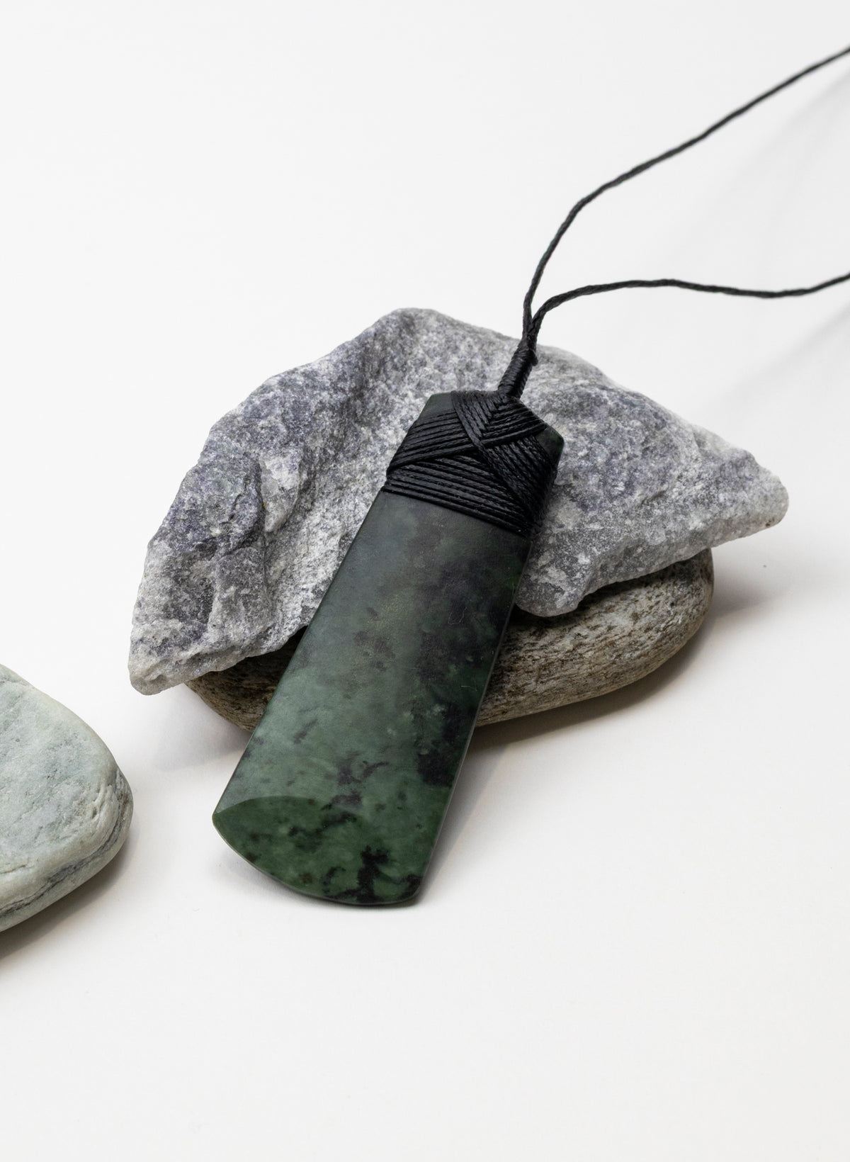 Tangiwai Pounamu Cross Bound Toki Pendant