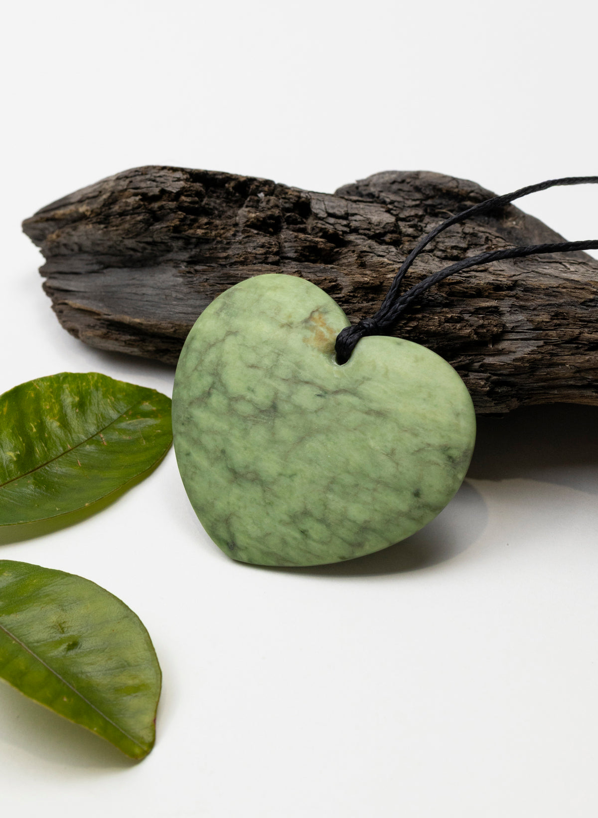 Raukaraka Pounamu Heart Pendant