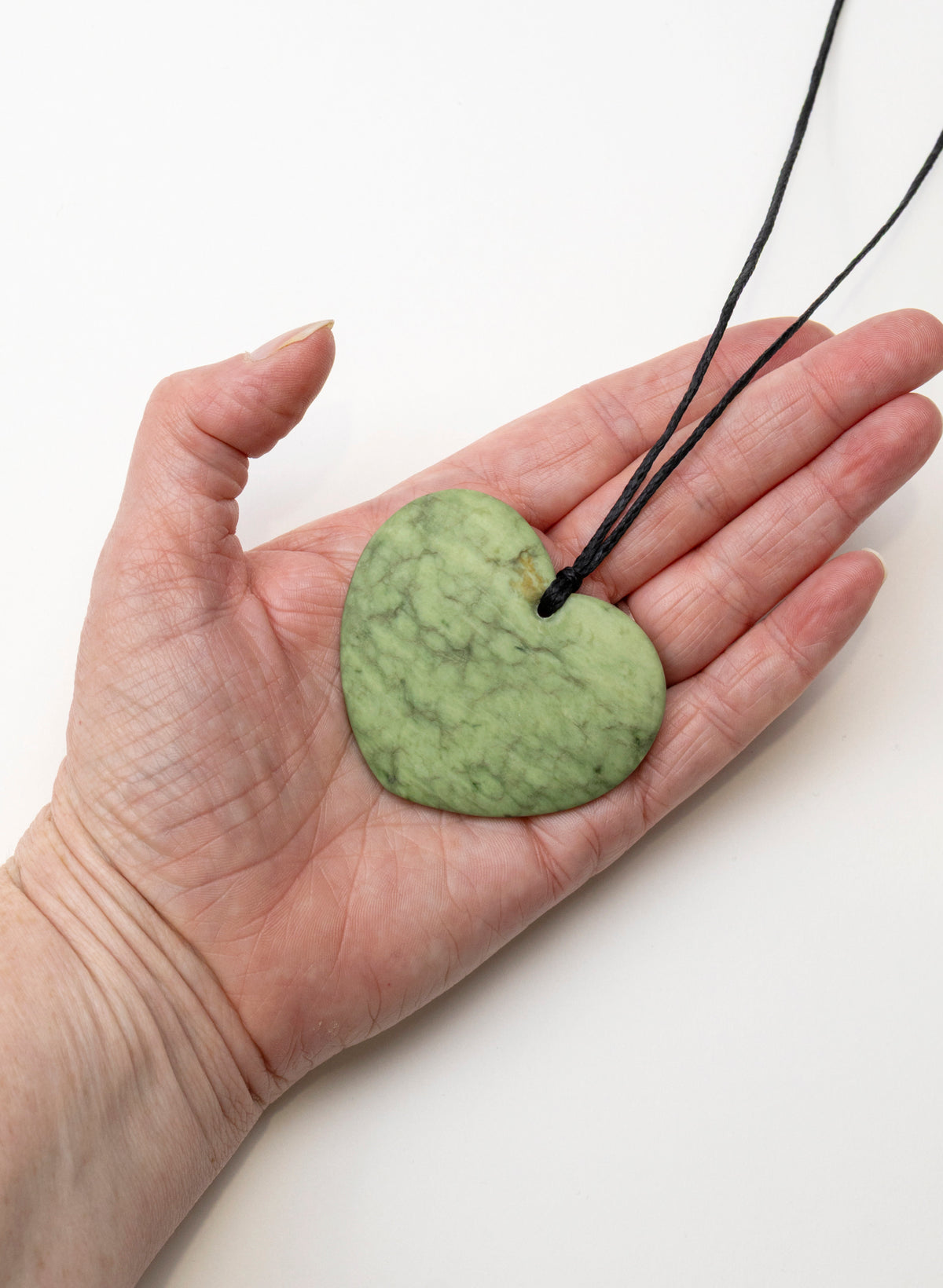 Raukaraka Pounamu Heart Pendant