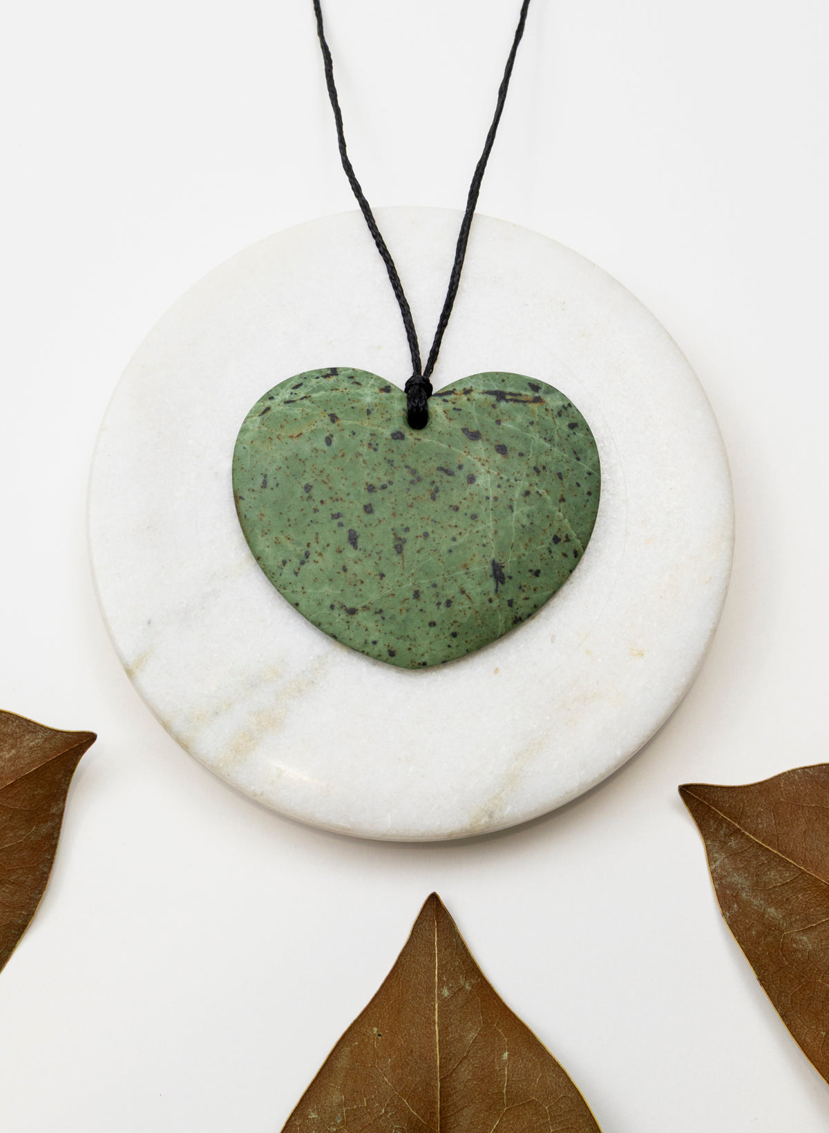 Raukaraka Pounamu Heart Pendant