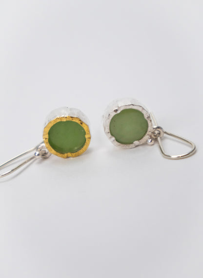 Round NZ Pounamu Earrings