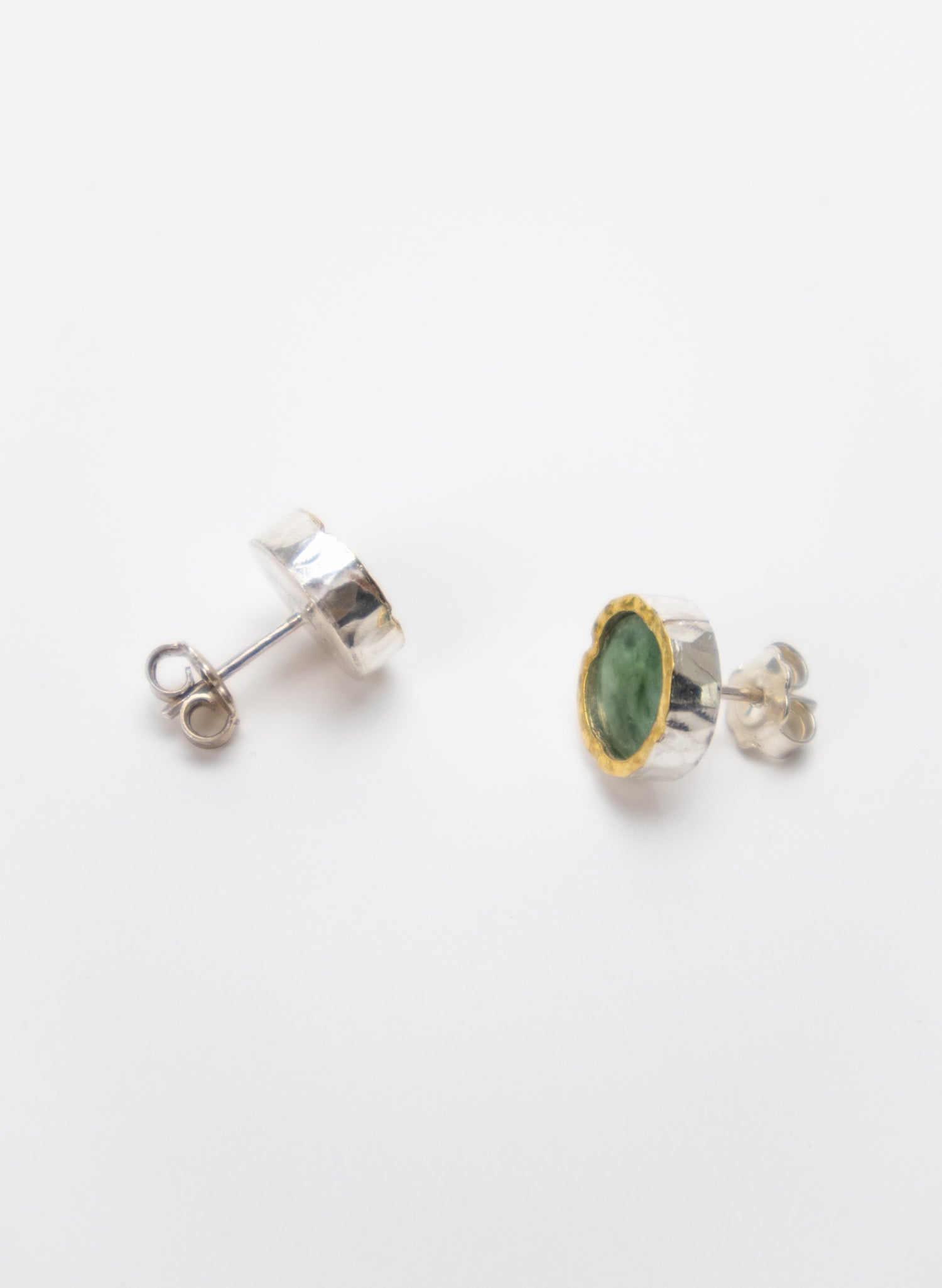 Round NZ Pounamu Stud Earrings