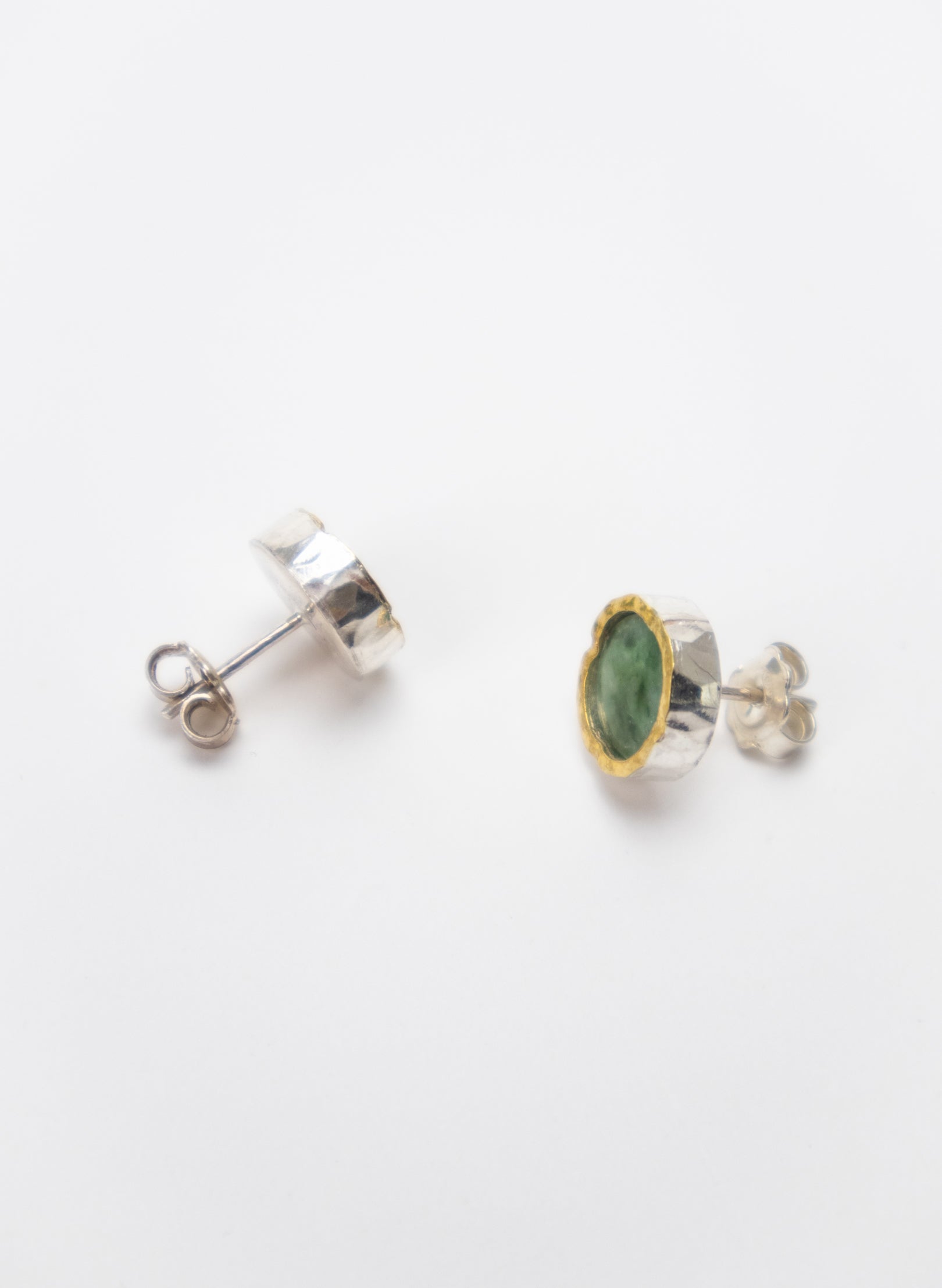 Round NZ Pounamu Stud Earrings