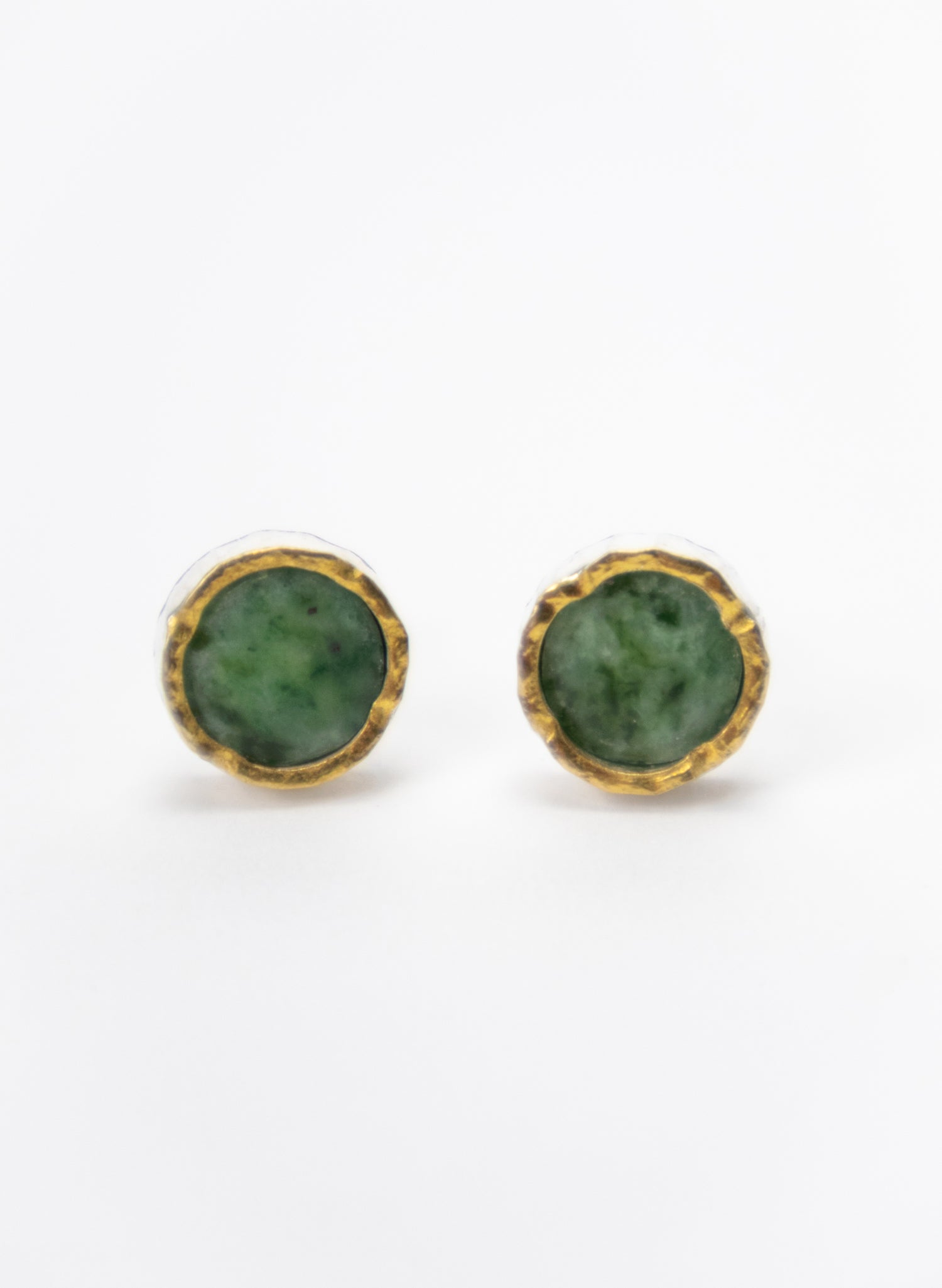 Round NZ Pounamu Stud Earrings