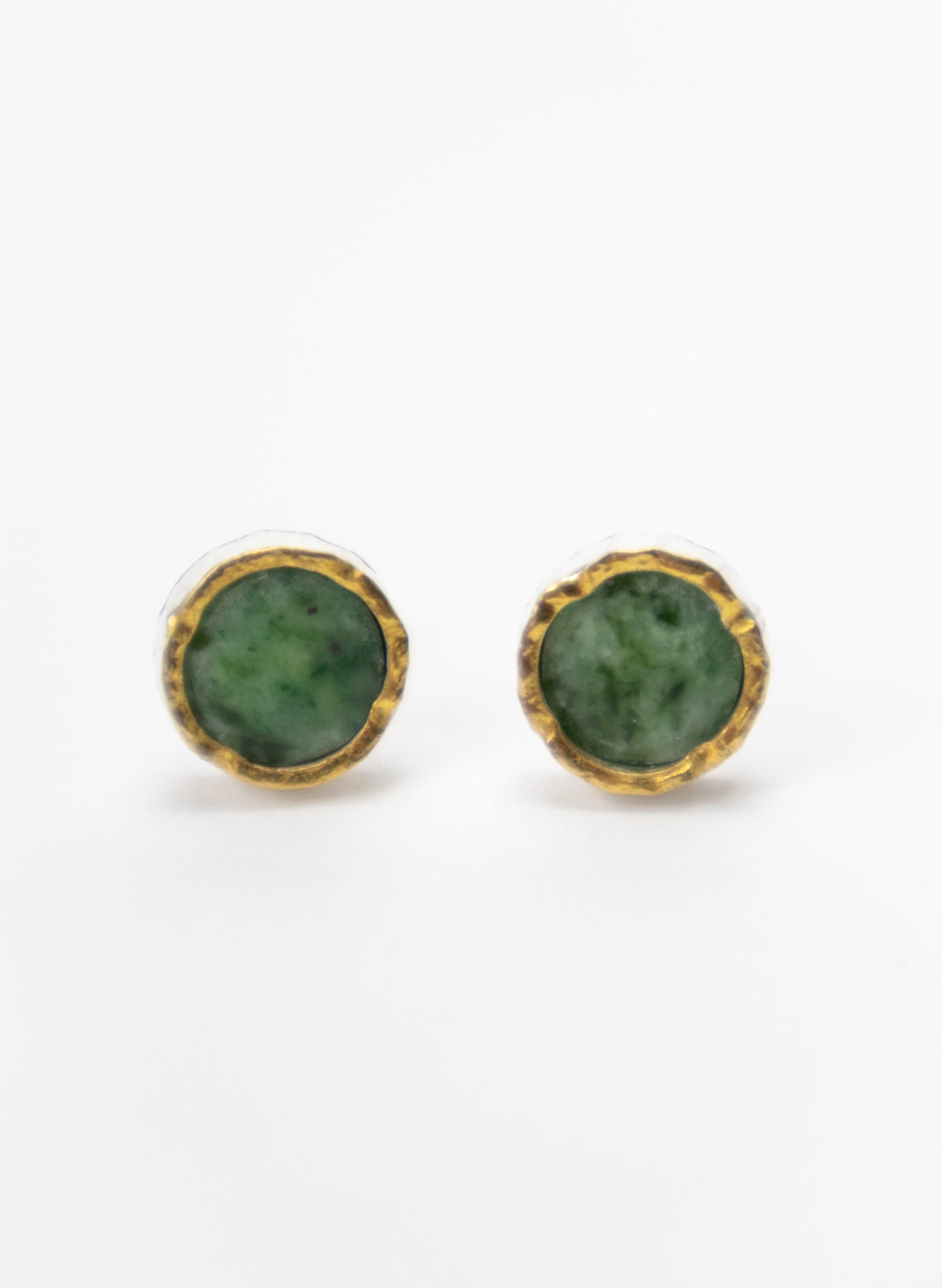 Round NZ Pounamu Stud Earrings