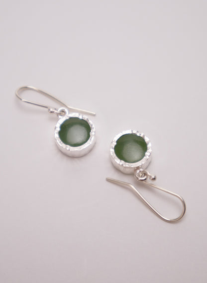 Round NZ Pounamu Earrings