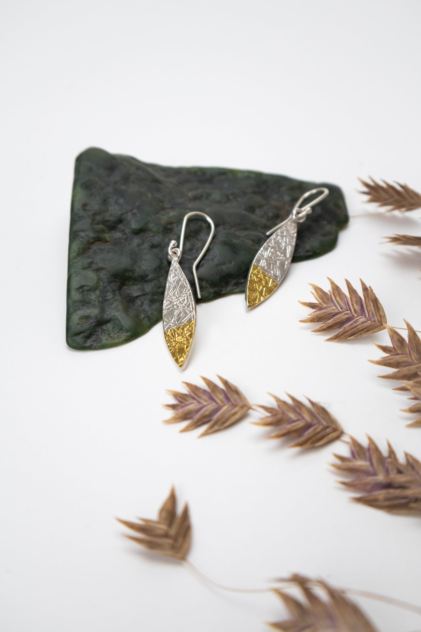 Textured Leaf Earrings