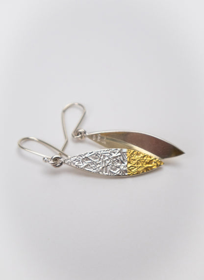 Textured Leaf Earrings