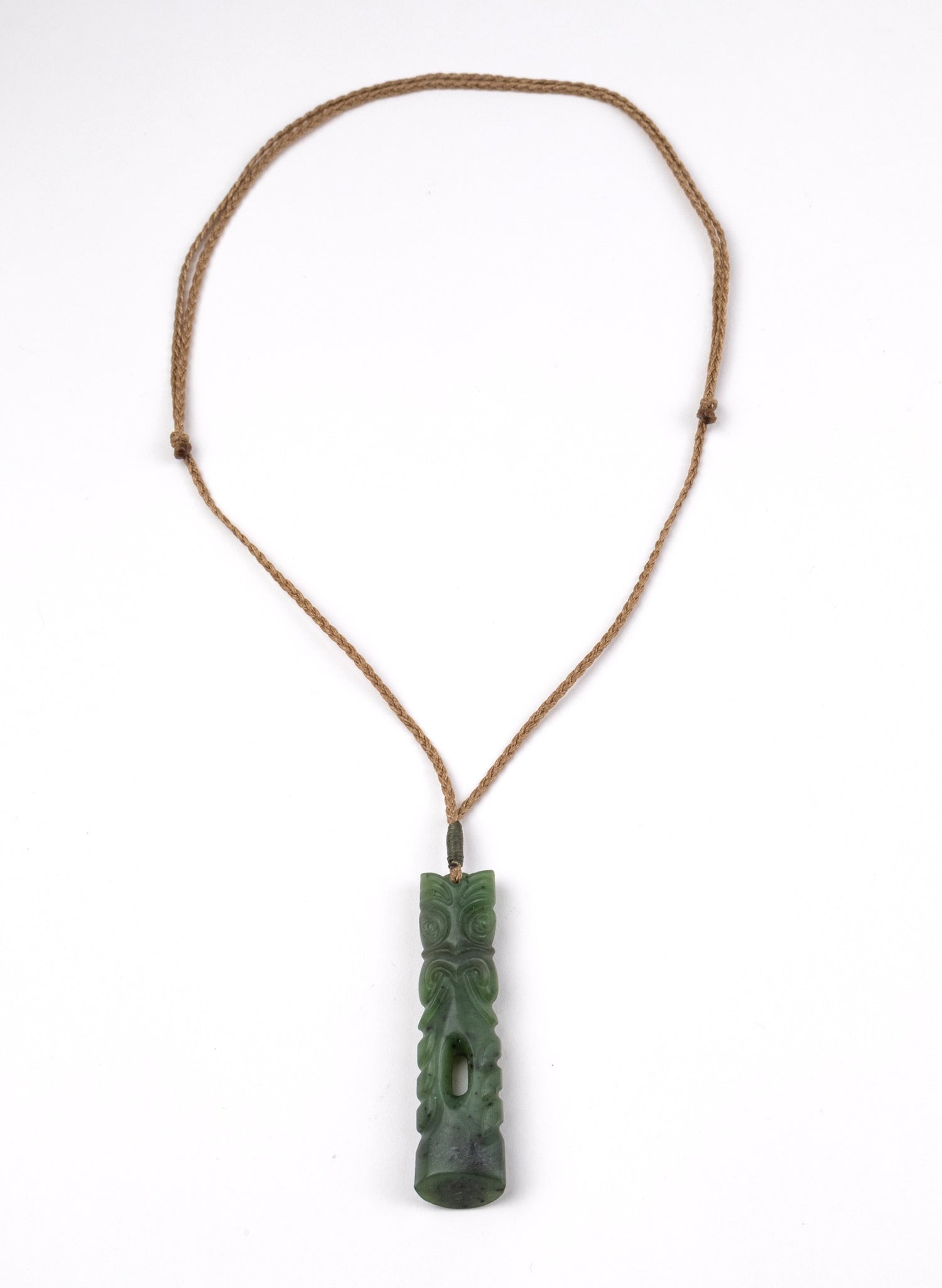 Pounamu Tiki Pou Pendant