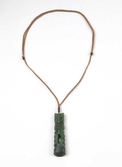 Pounamu Tiki Pou Pendant