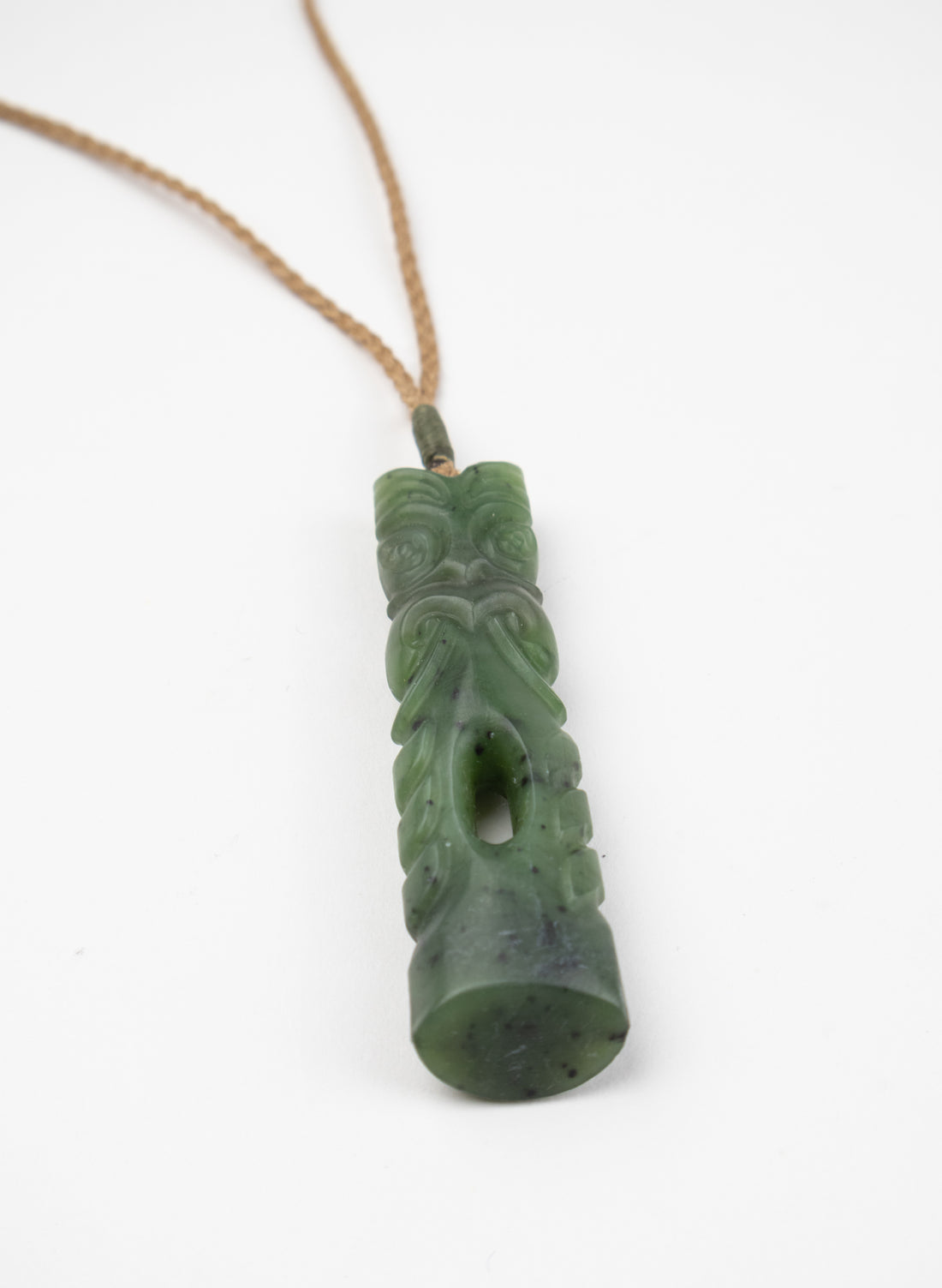 Pounamu Tiki Pou Pendant