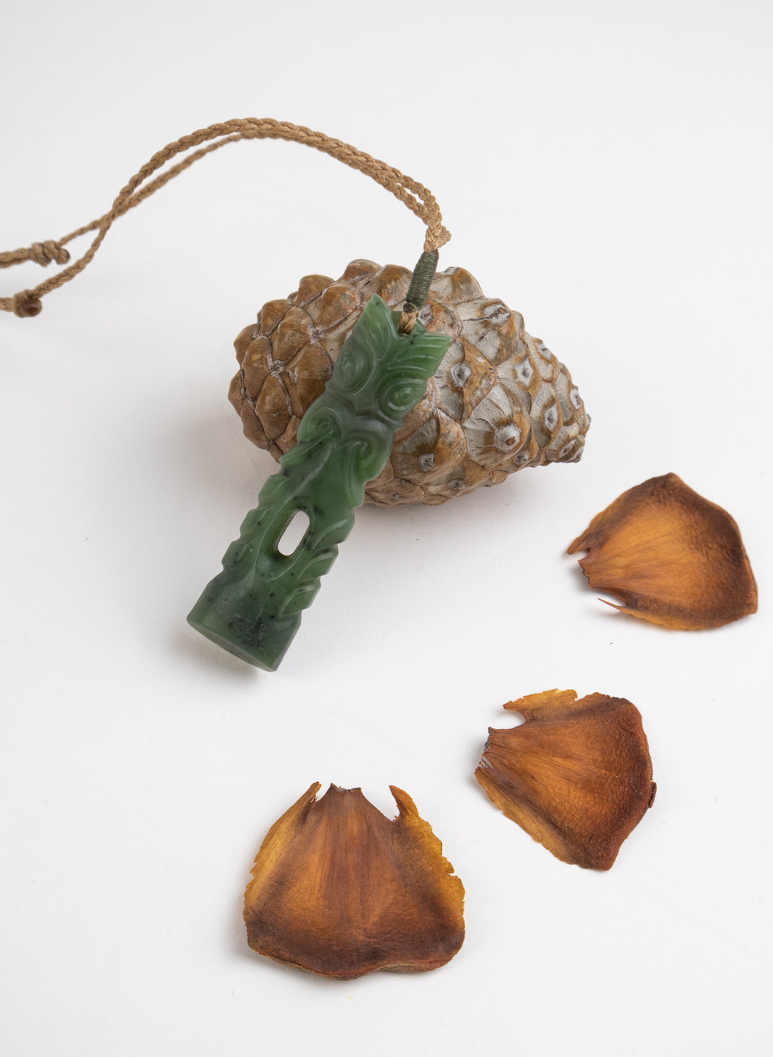 Pounamu Tiki Pou Pendant