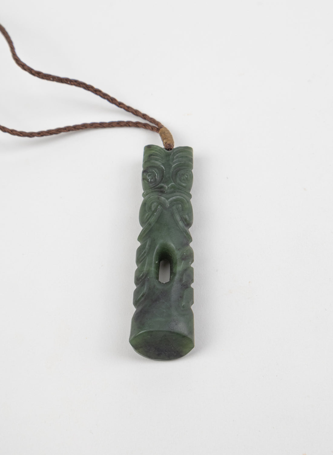 Pounamu Tiki Pou Pendant