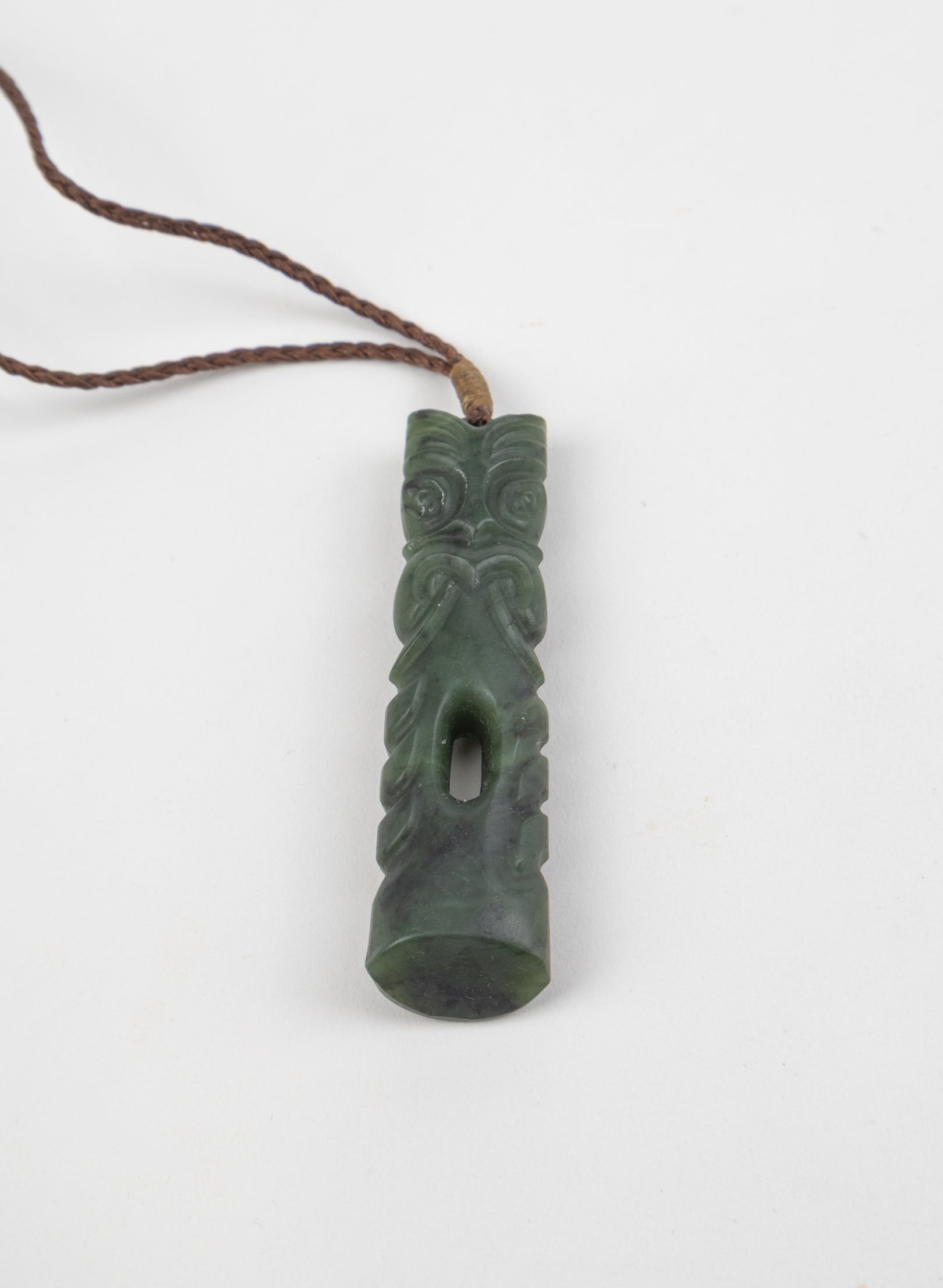 Pounamu Tiki Pou Pendant