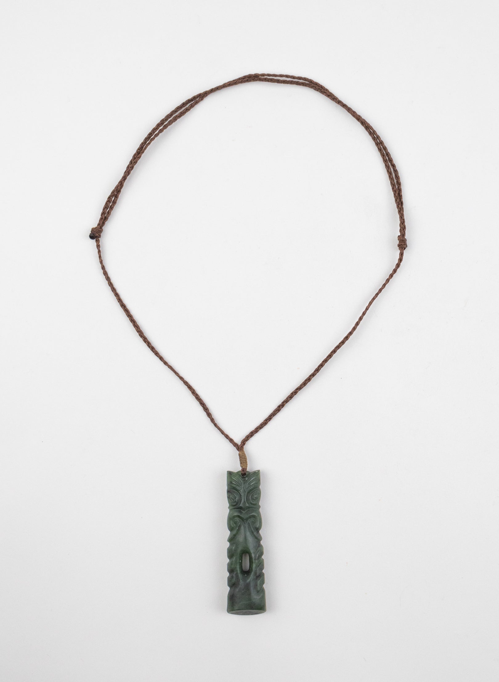 Pounamu Tiki Pou Pendant
