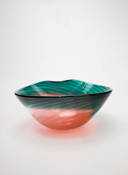 Feather Bowl - Emerald Meets Pinks