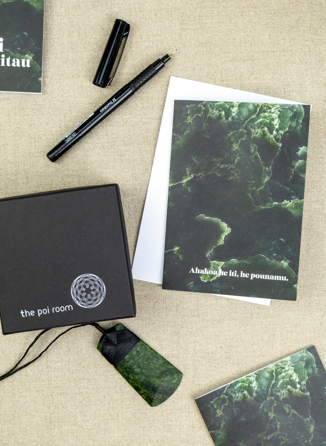 Ahakoa he iti, he pounamu Greeting Cards - Pounamu Background