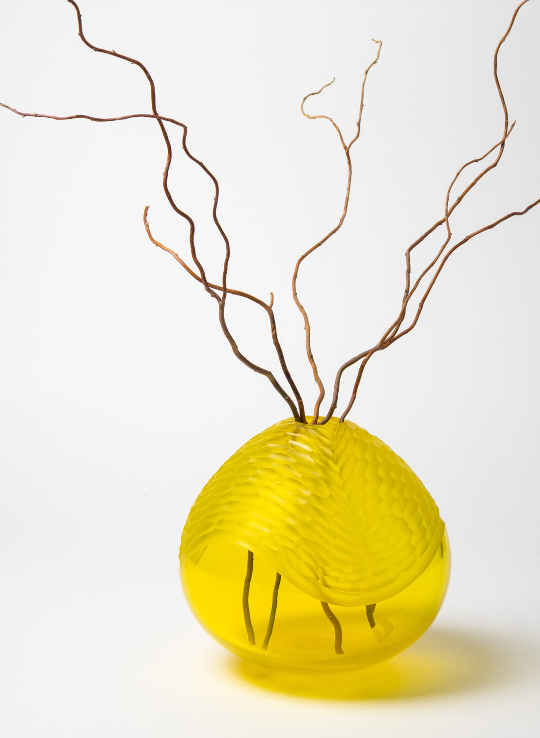Yellow Carved Vessel