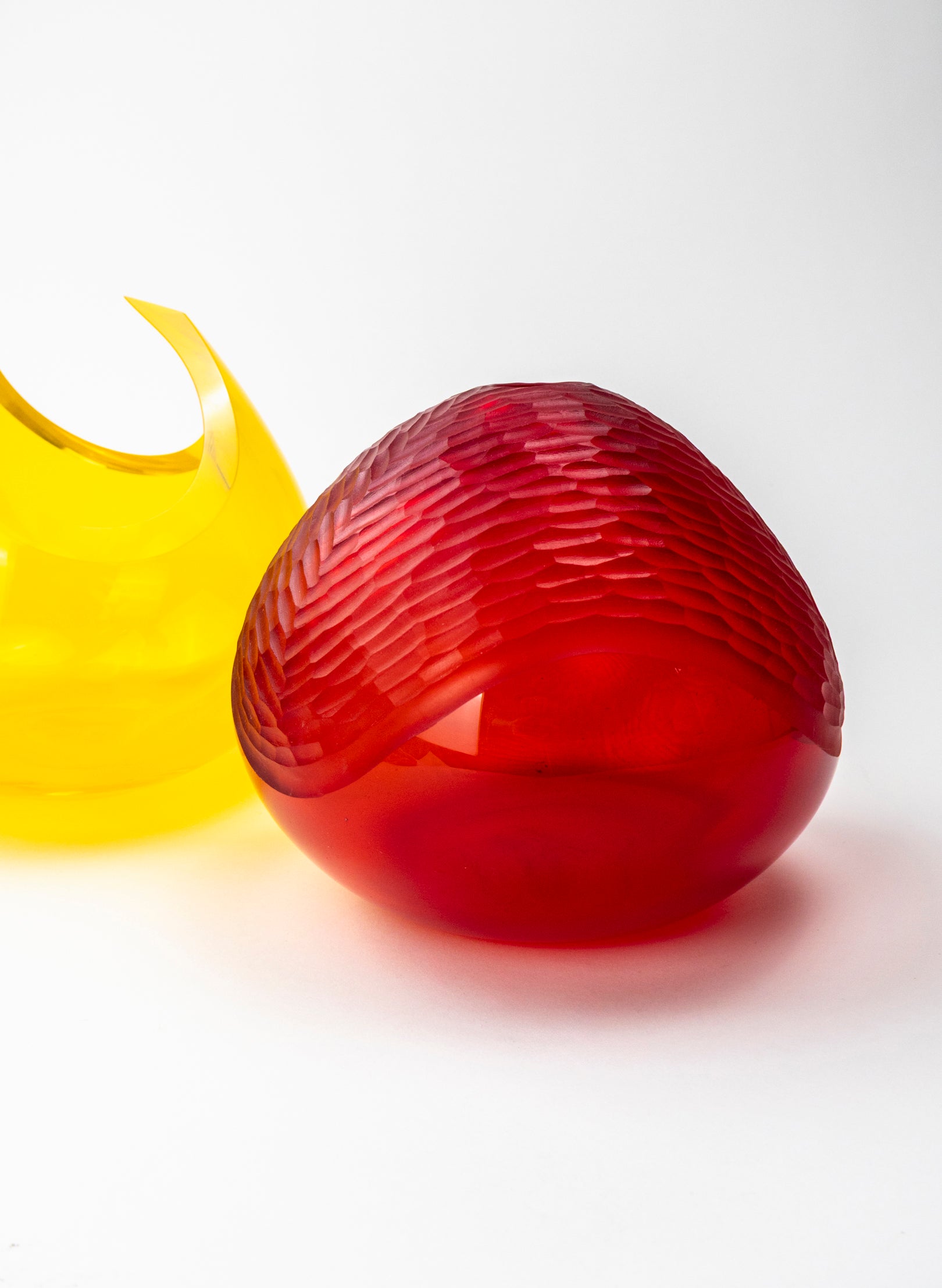 Scarlet Red Carved Vessel