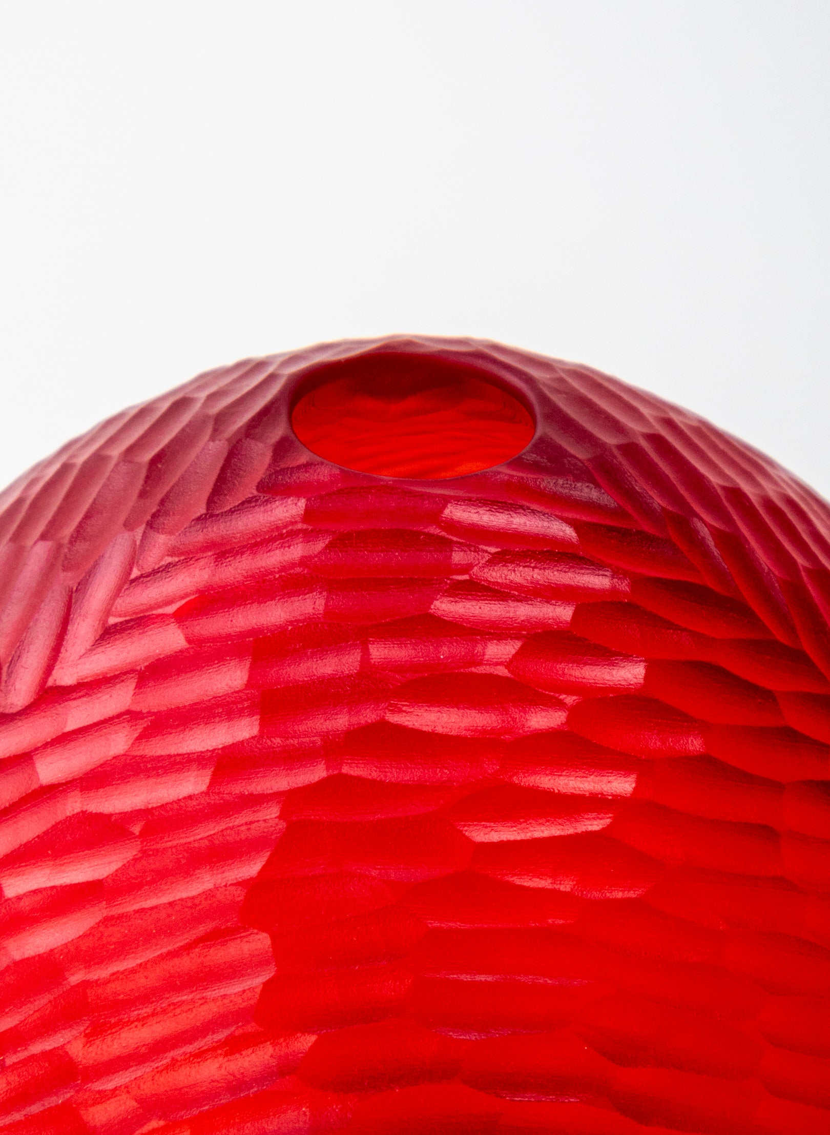 Scarlet Red Carved Vessel