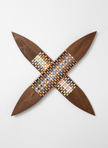 Black, Silver And Copper Walnut Putiputi - Large