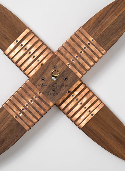 Red, Orange and Copper on Walnut Timber Putiputi
