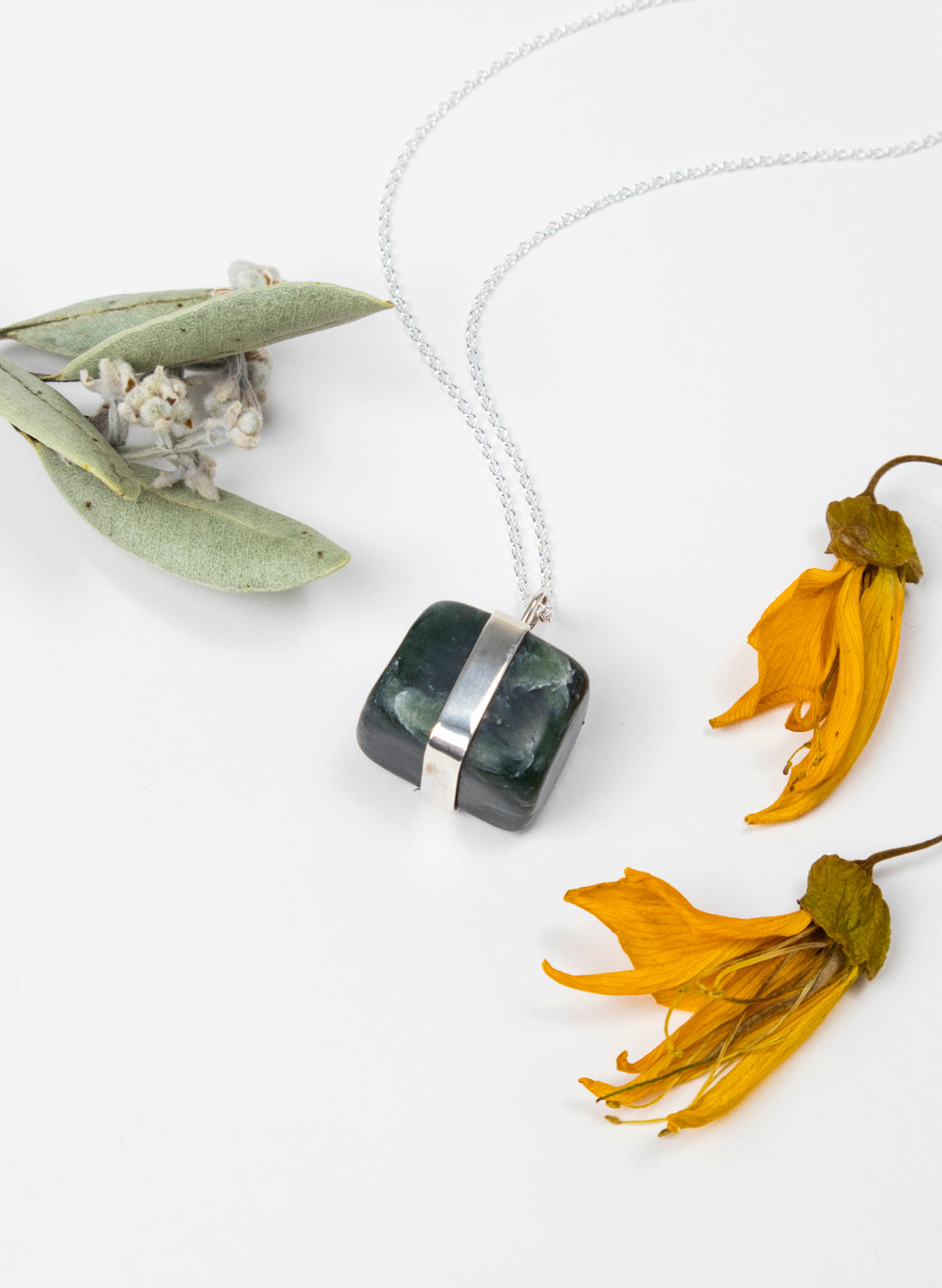 Down to Earth Cube Pendant Necklace