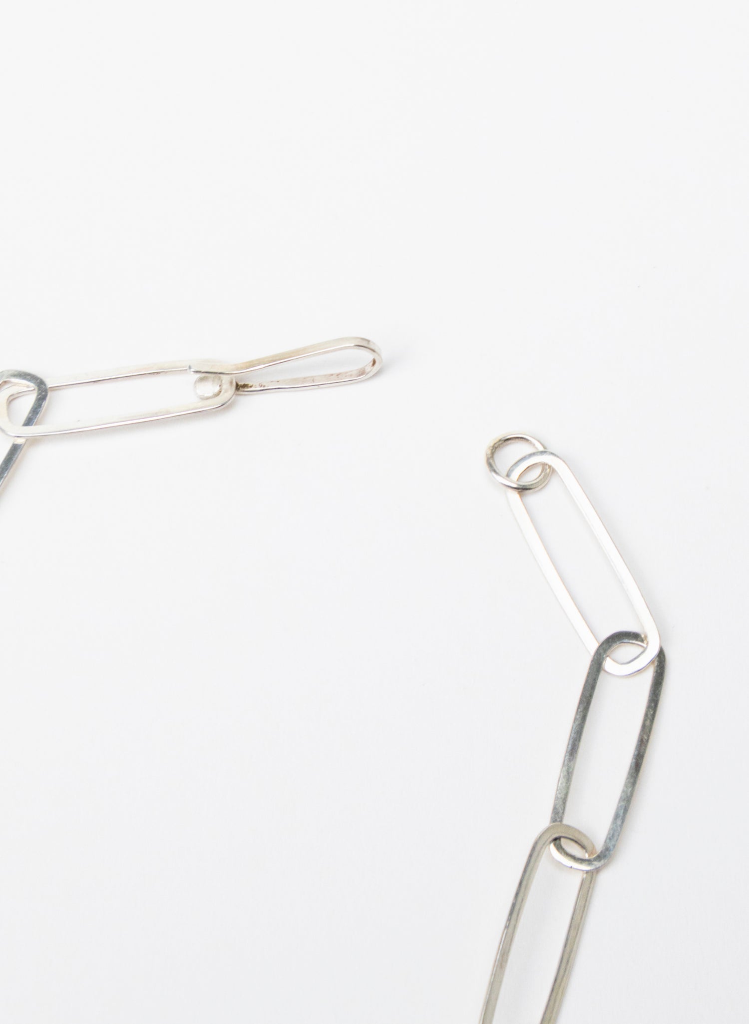 Sharp Oval Link Chain Silver Bracelet