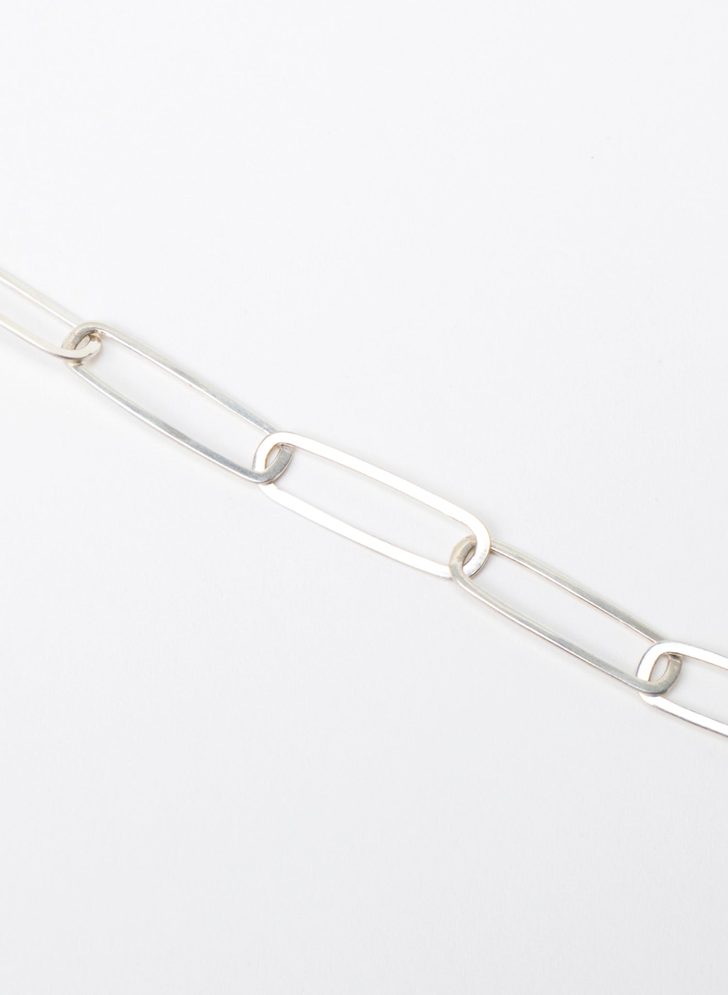 Sharp Oval Link Chain Silver Bracelet