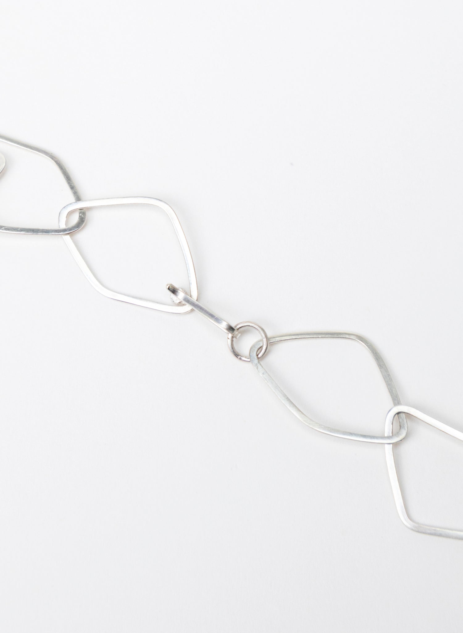 Diamond Odd Shaped Chain Silver Necklace