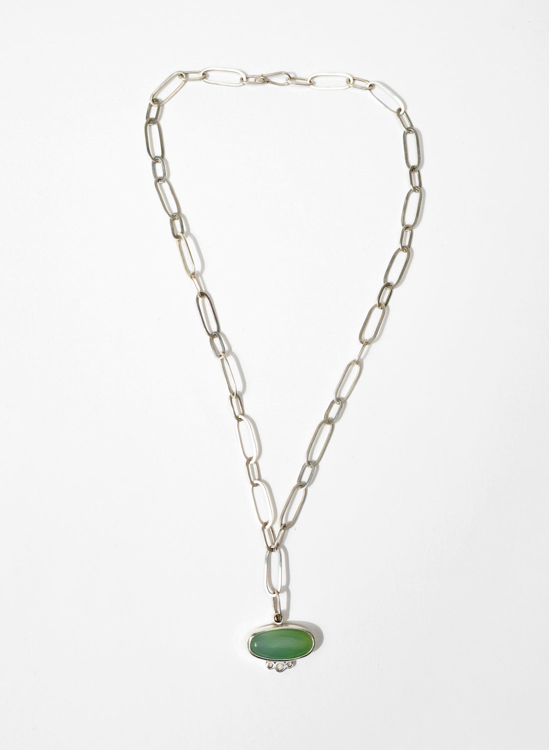 Chain and Chalcedony Necklace