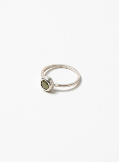 Sterling Silver Green Pearl Ring