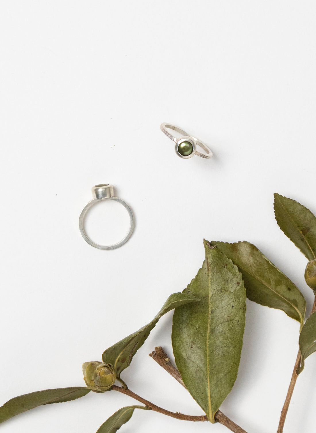 Sterling Silver Green Pearl Ring