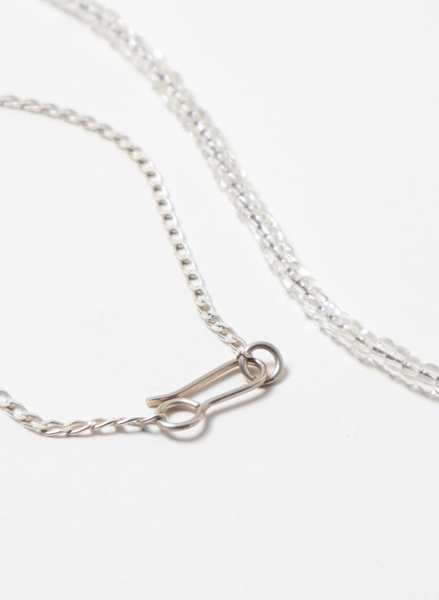 Prehnite Stone Glass Bead Chain Necklace