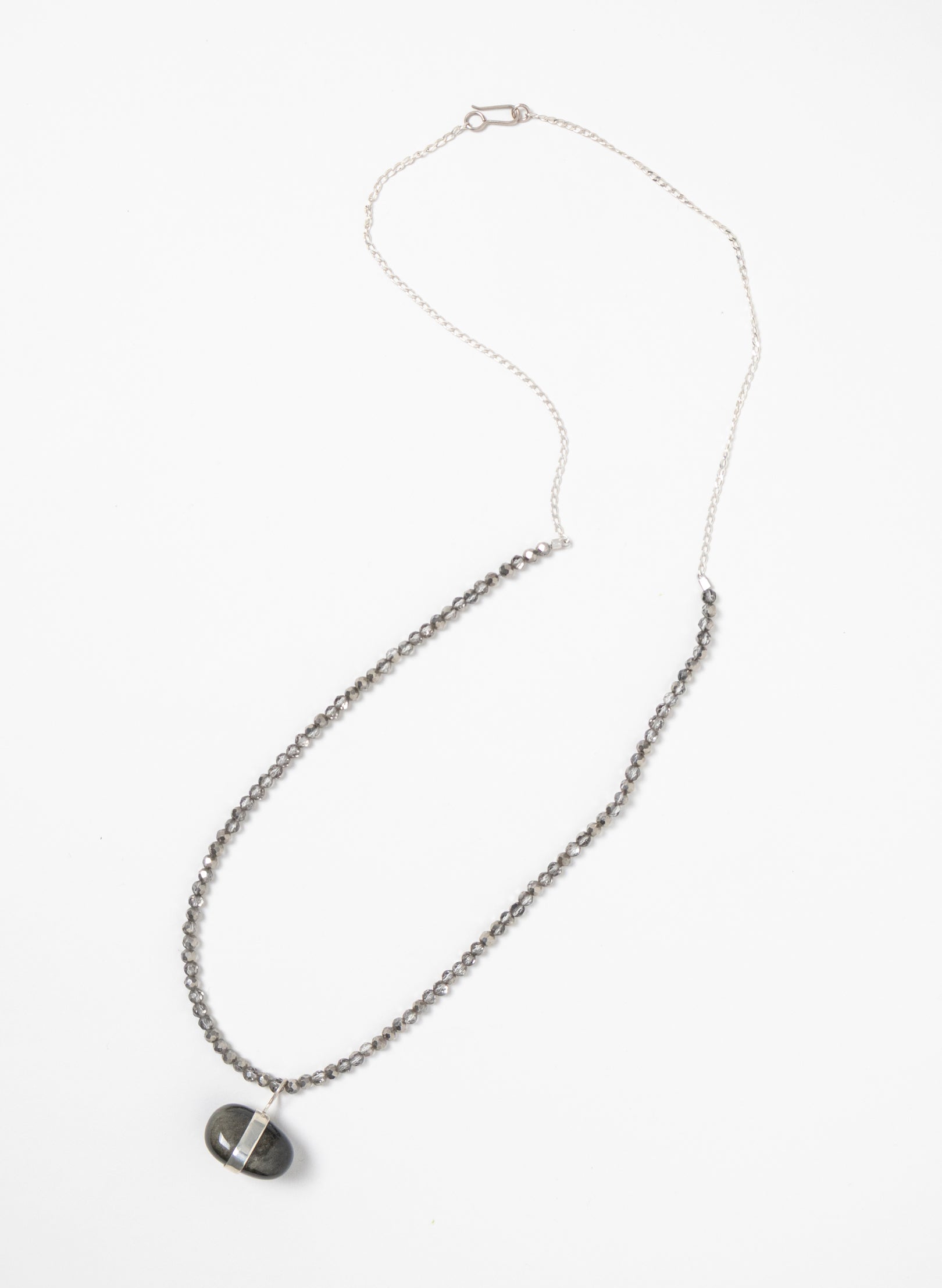 Snowflake Obsidian Stone Necklace