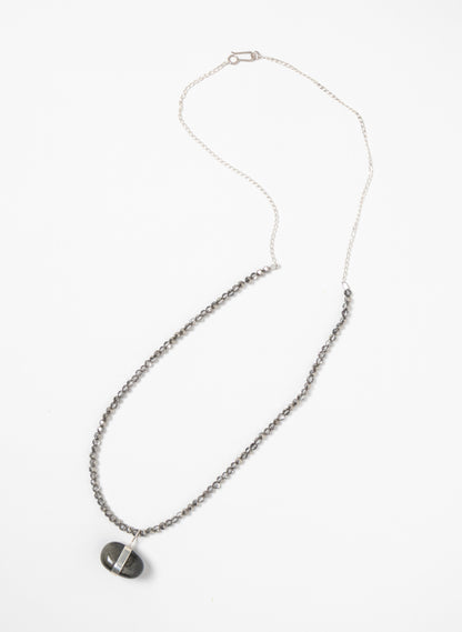 Snowflake Obsidian Stone Necklace