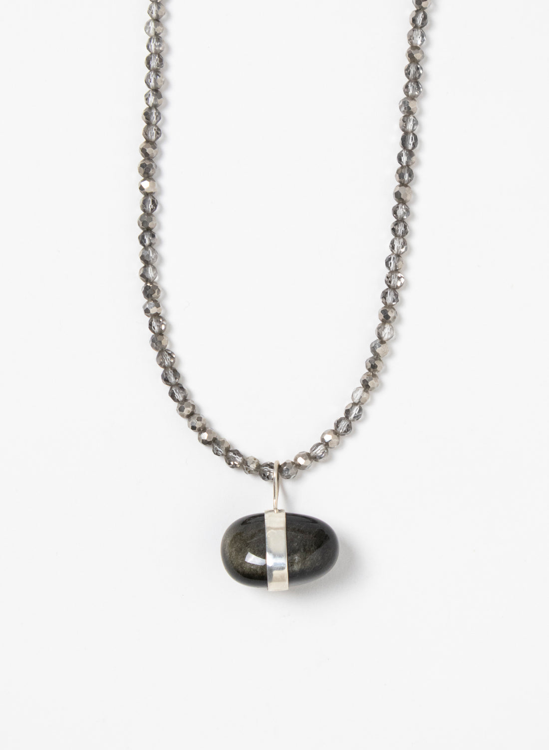 Snowflake Obsidian Stone Necklace