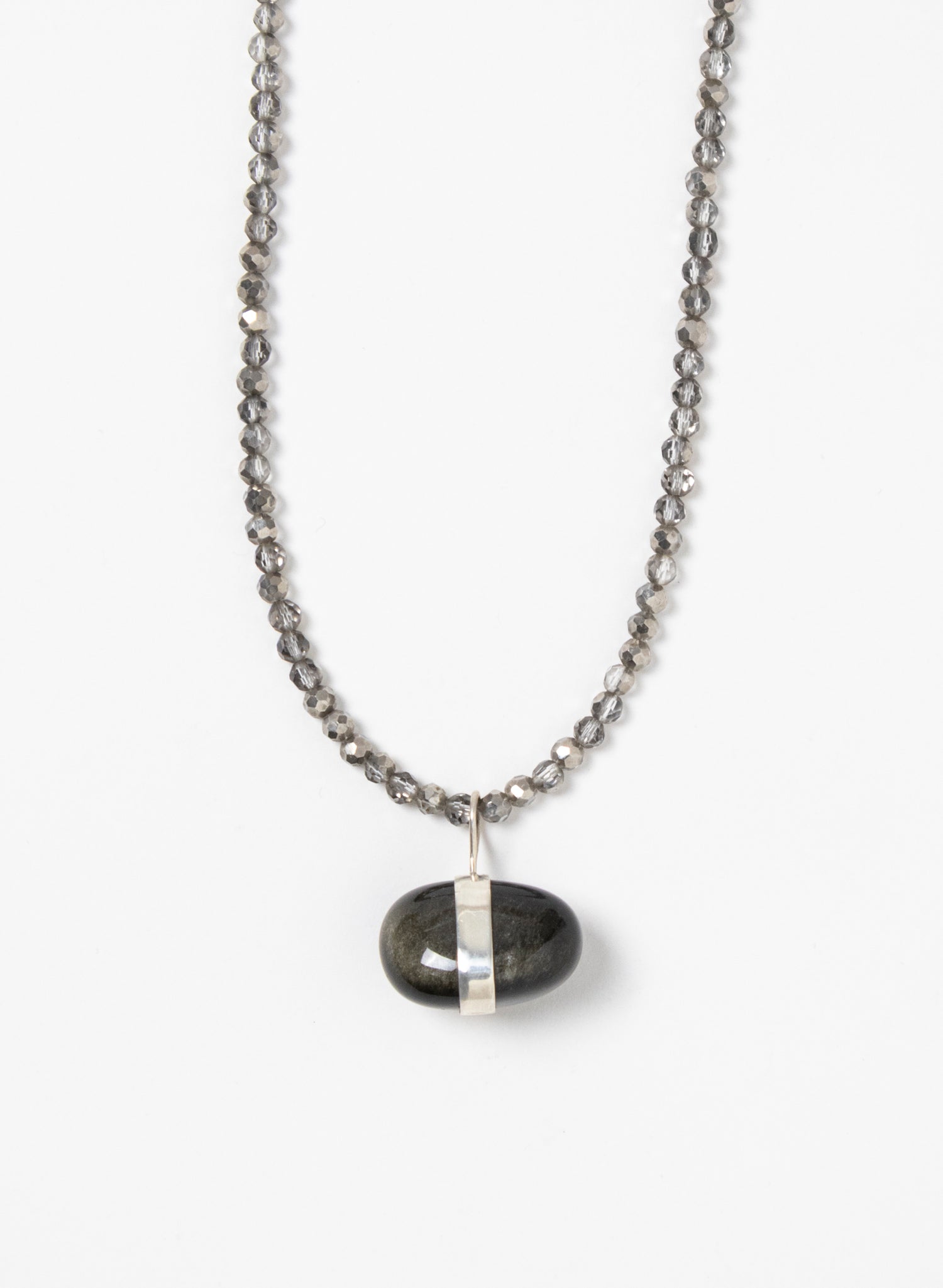 Snowflake Obsidian Stone Necklace