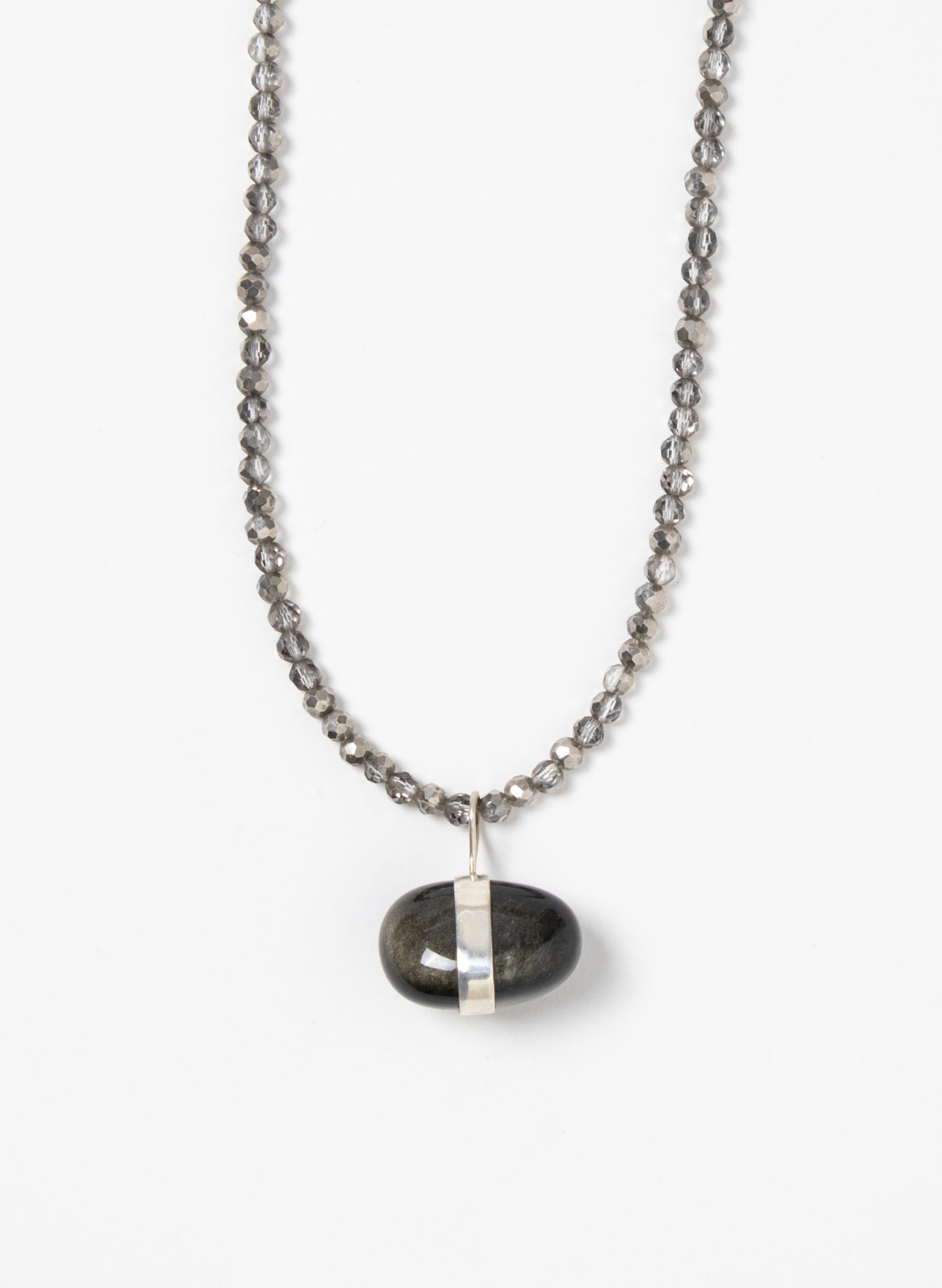 Snowflake Obsidian Stone Necklace