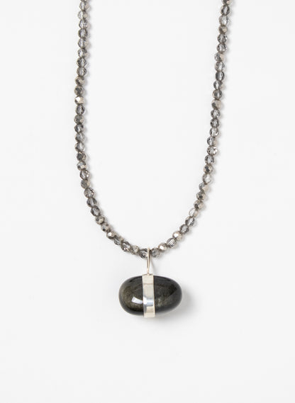 Snowflake Obsidian Stone Necklace