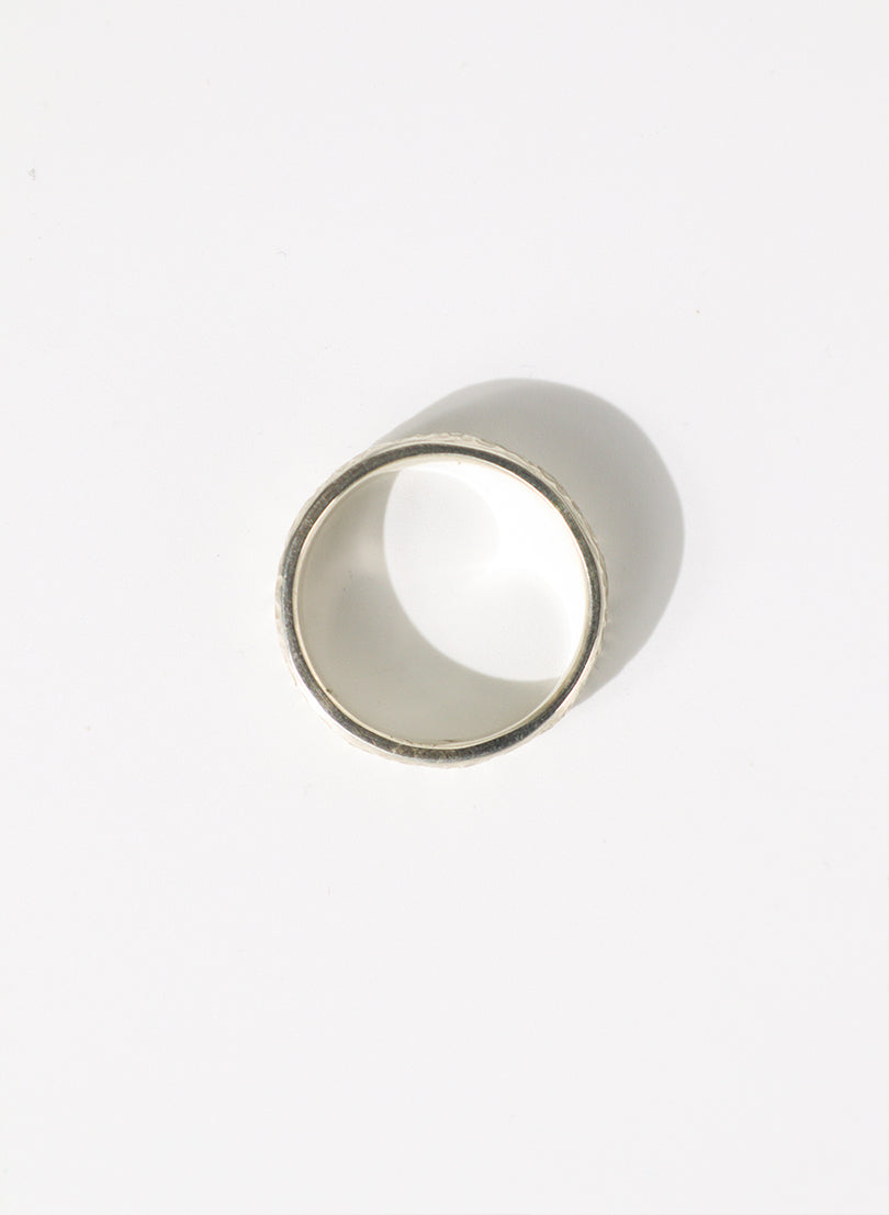 Sterling silver unisex hammer texture ring
