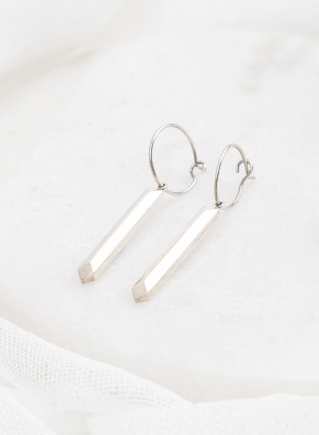 Maxi Pillar Hoops - Sterling Silver